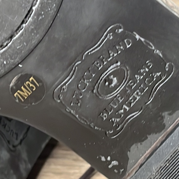 Lucky Brand Bronze Metallic Faux Crocodile Oxfords Size 7M GUC - Picture 6 of 8